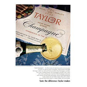 1972 Taylor Taste The Difference Vintage Print Ad Certificate Glass Wall Art